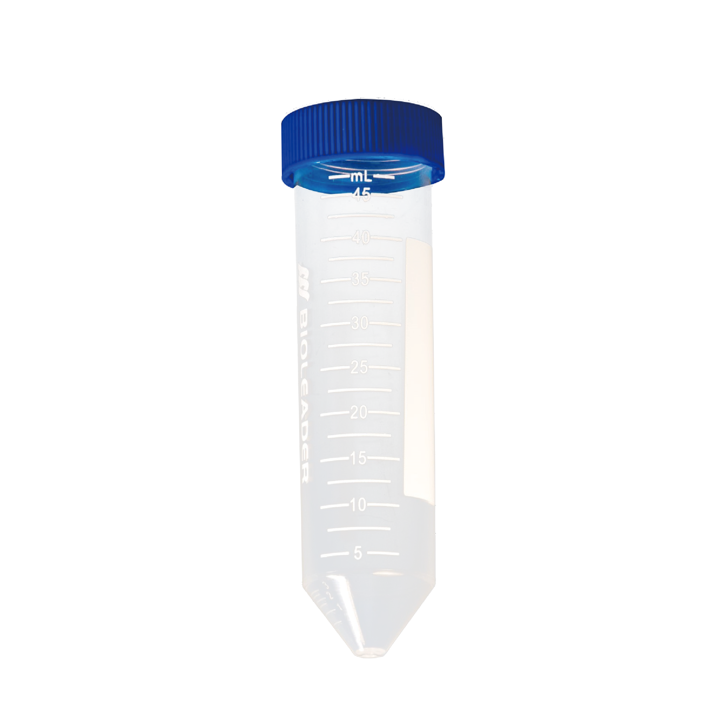 50mL 透明离心管，平盖，锥形底，RCF12000xg，灭菌，架装 - 百赛利德