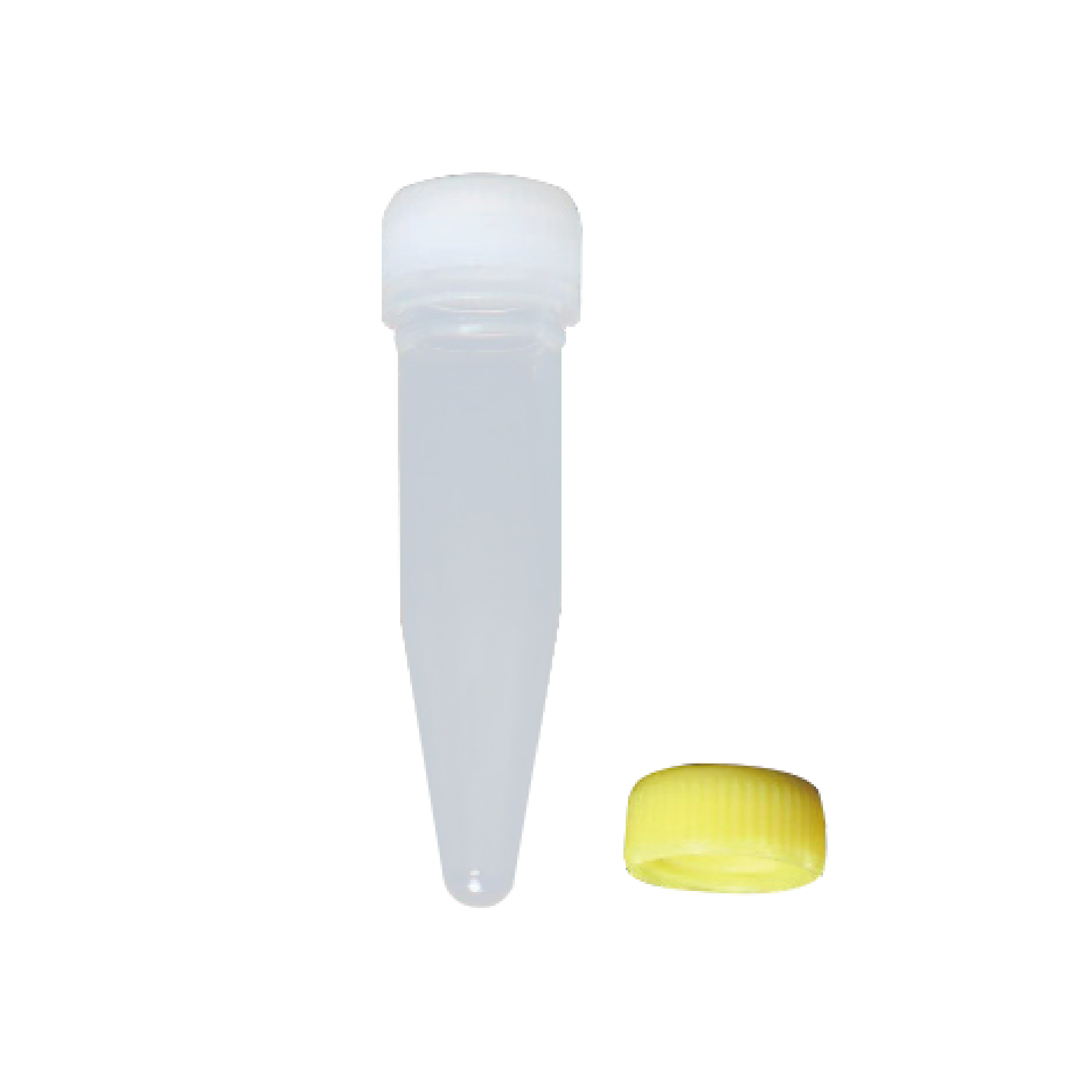 1.5mL 透明螺口储存管,黄色盖,不可立,无O型圈,灭菌