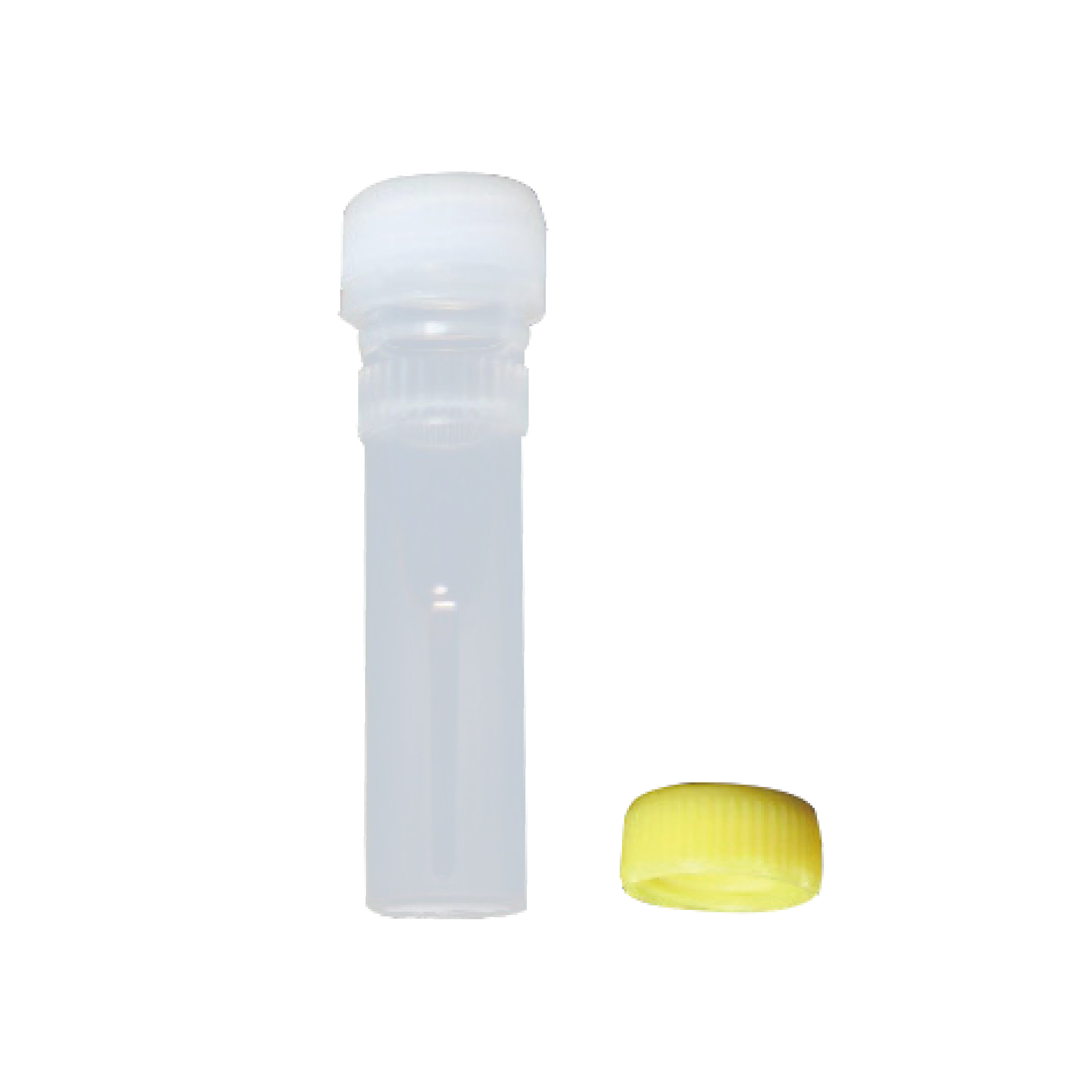 0.5mL 透明螺口储存管,黄色盖,可立,无O型圈,灭菌