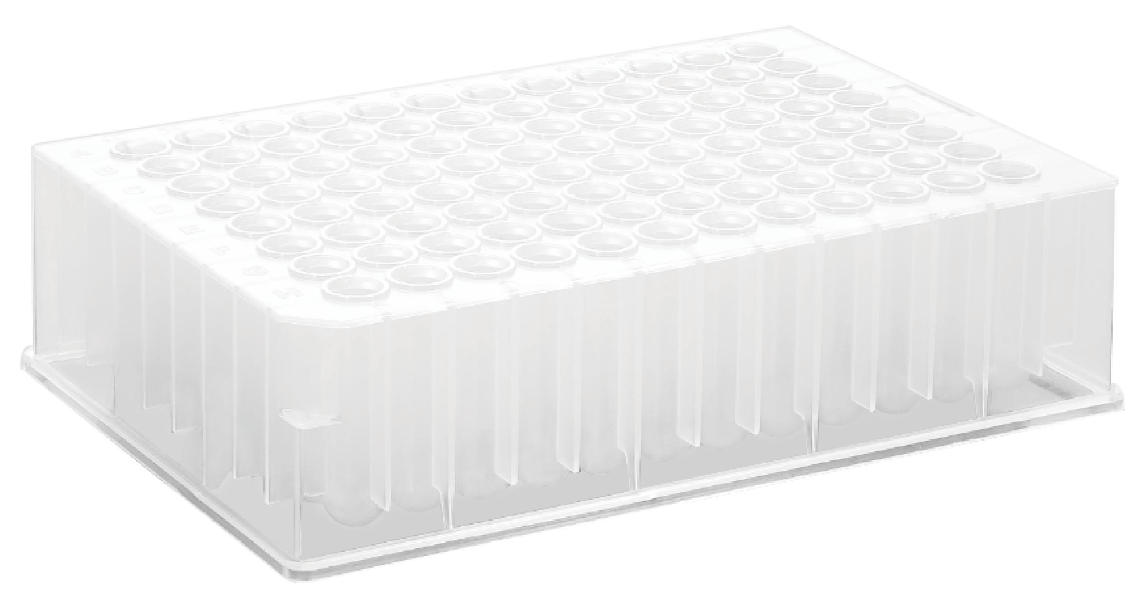 1.1mL 96孔透明深孔板，圆孔圆底，PP材质，灭菌