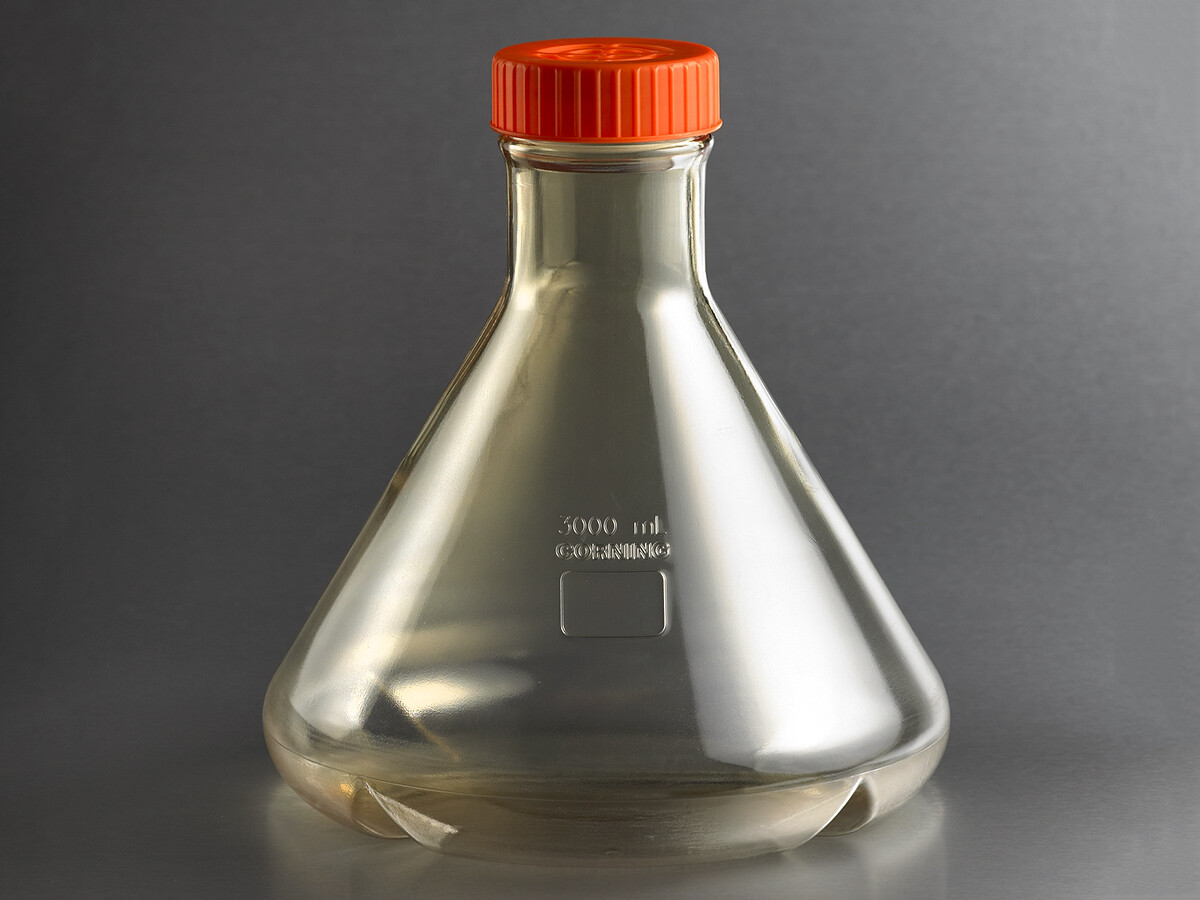 锥形瓶（3L、PC材质、折流底、透气盖） - Corning