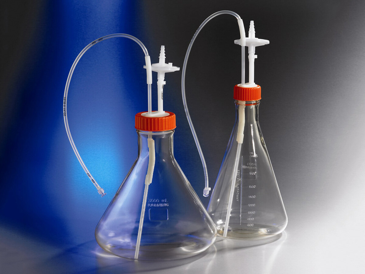 锥形瓶预组装封闭系统（1L、折流底、浸液管、0.2um滤器、MLL） - Corning