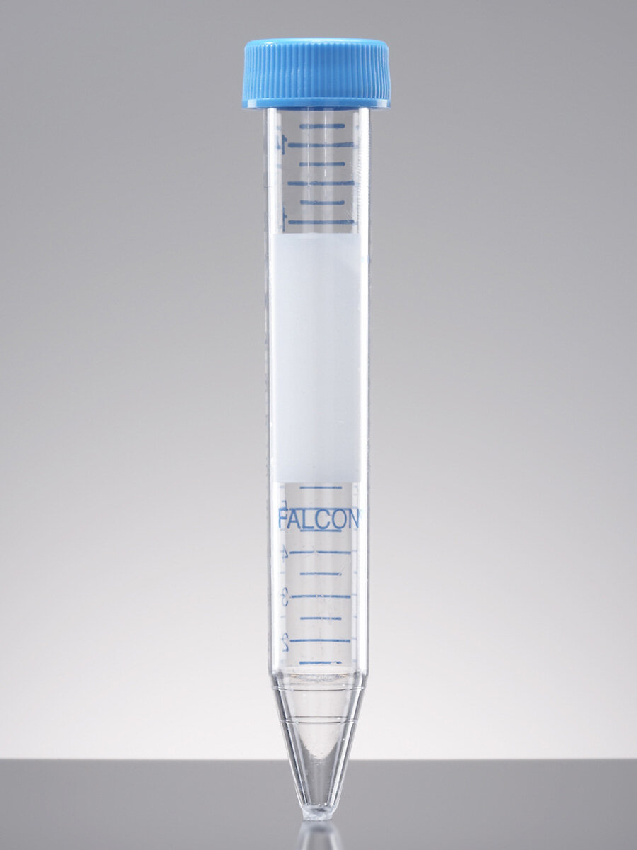聚苯乙烯15ml锥形离心管(RCF:1800),17mm×120mm,50/包,10包/箱 - Falcon