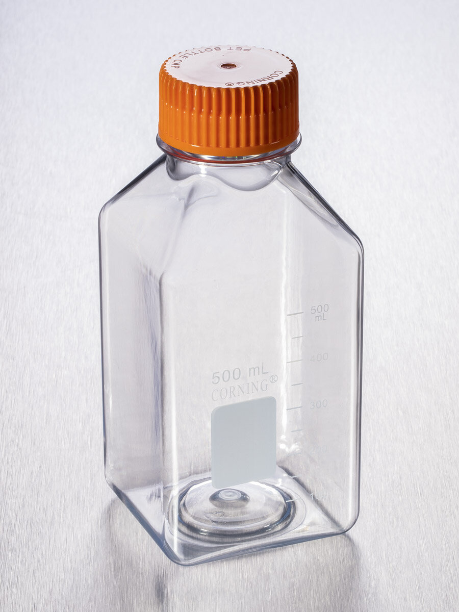 储液瓶（500ml、方形、PET材质、瓶颈37mm、无菌） - Corning