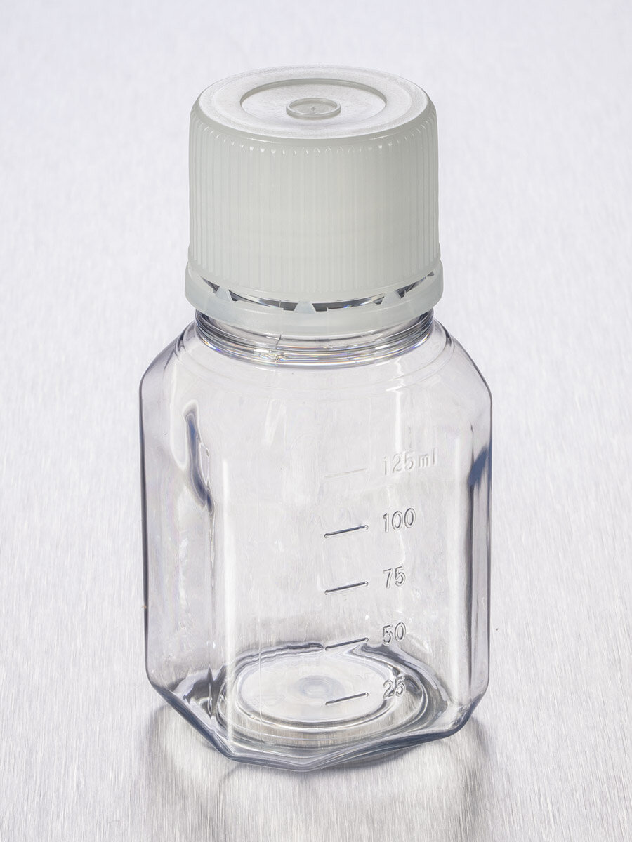 储液瓶（125ml、八角形、PET材质、瓶颈31.7mm、无菌） - Corning