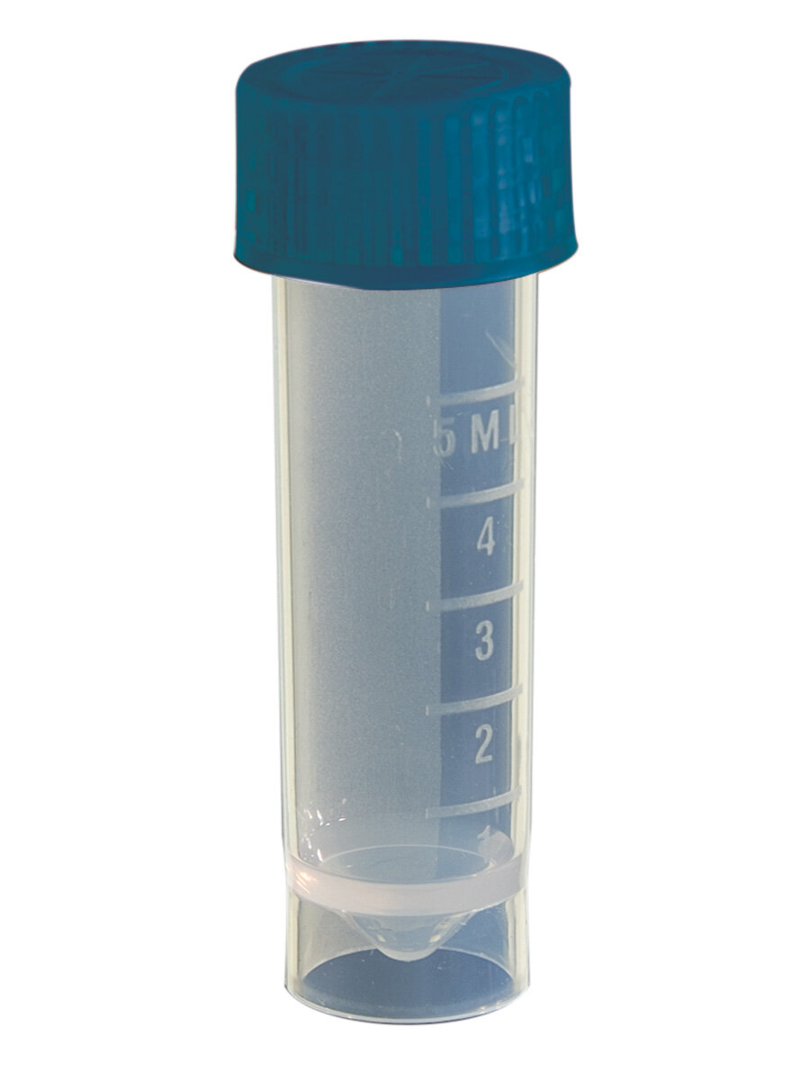 可立式螺旋盖离心管（5ml、PP材质、透明、袋装，蓝色盖、可自立、非灭菌） - Axygen