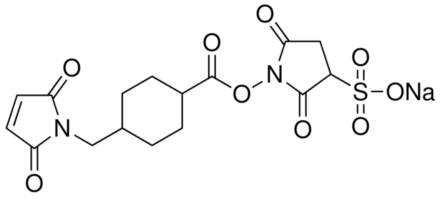 4-(N-马来酰亚胺基甲基)环己烷-1-羧酸-3-硫代-N-琥珀酰亚胺酯钠盐，胺-巯基交联剂 - 阿拉丁