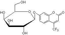 4-三氟甲基伞形酮基-β-D-吡喃半乳糖苷（TFMU-Gal），在生理pH范围内具有较高荧光的蓝绿色荧光探针 - 阿拉丁